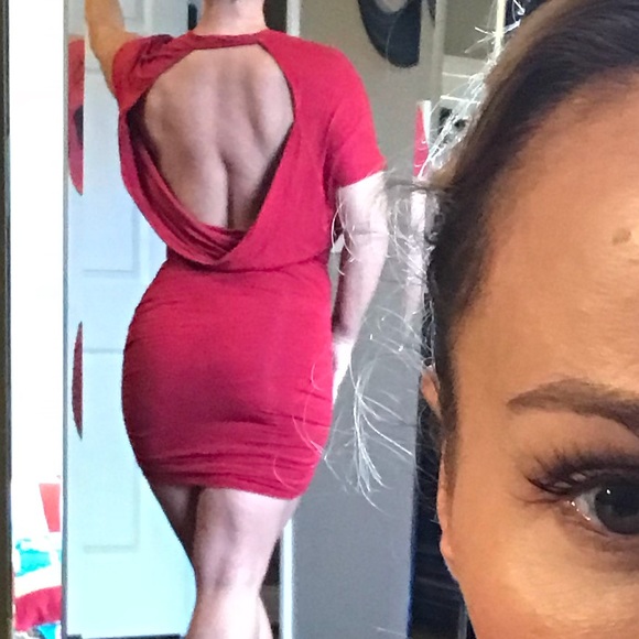 Burgundy fitted dress by Lulu size small - Picture 5 of 5